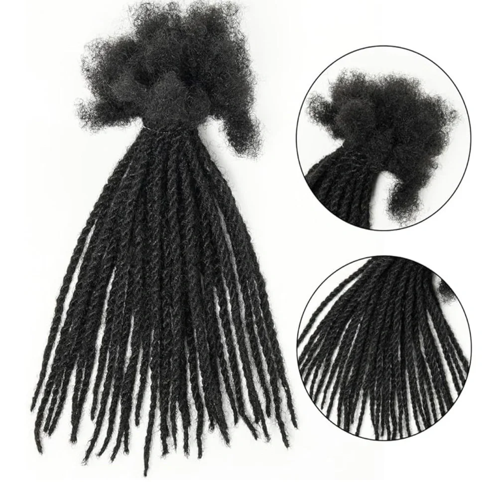 10” Human Hair Dreadlocks 90 strands Twist Loc Extension 0.4cm Pencil Size #RA6